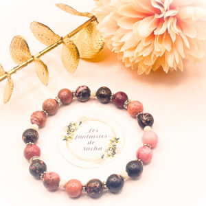 RHODONITE BLACK LINE "l'essentiel"