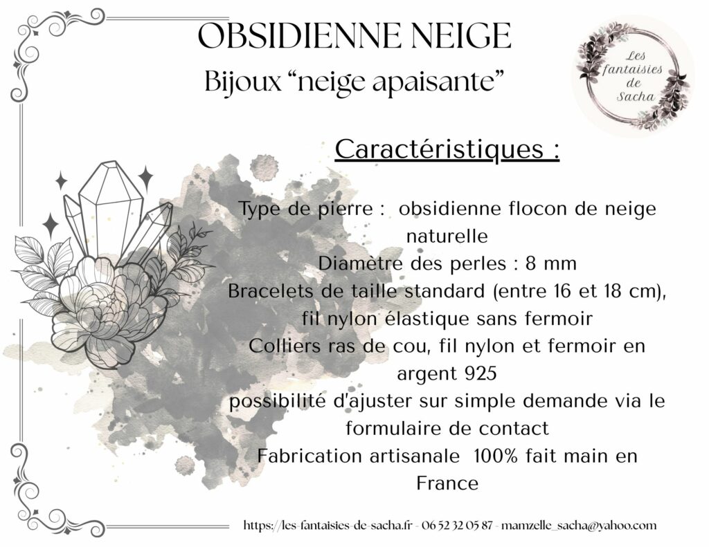 obsidienne flocon de neige