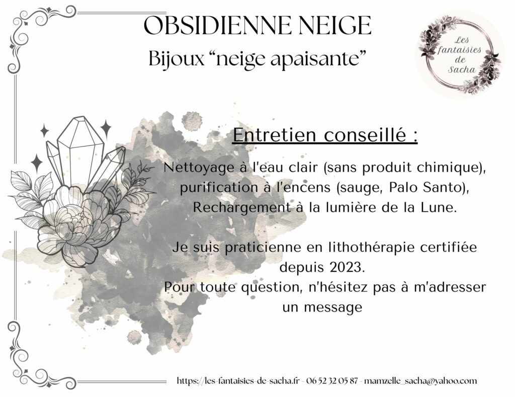 obsidienne flocon de neige